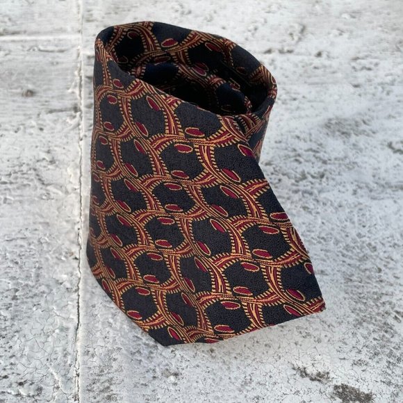 Audrey Buckner Men Tie Brown Europian Silk Hand Tailored Classic Necktie - Picture 4 of 9